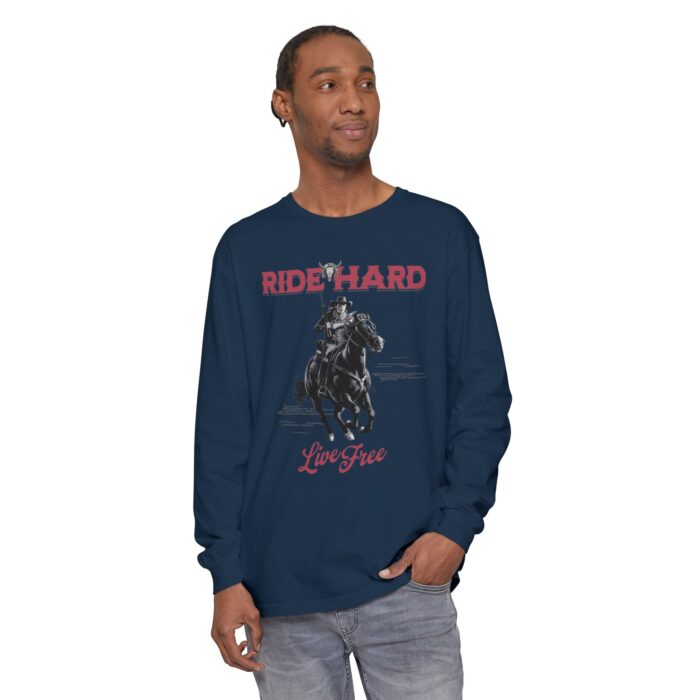 Ride hard Unisex Garment-dyed Long Sleeve T-Shirt - Image 23