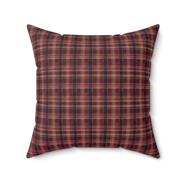 Red hues plaid Spun Polyester Square Pillow - Image 10