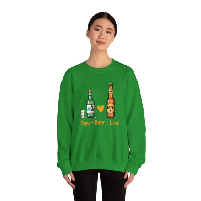 Soju + Beer = Love Unisex Heavy Blend™ Crewneck Sweatshirt - Image 36