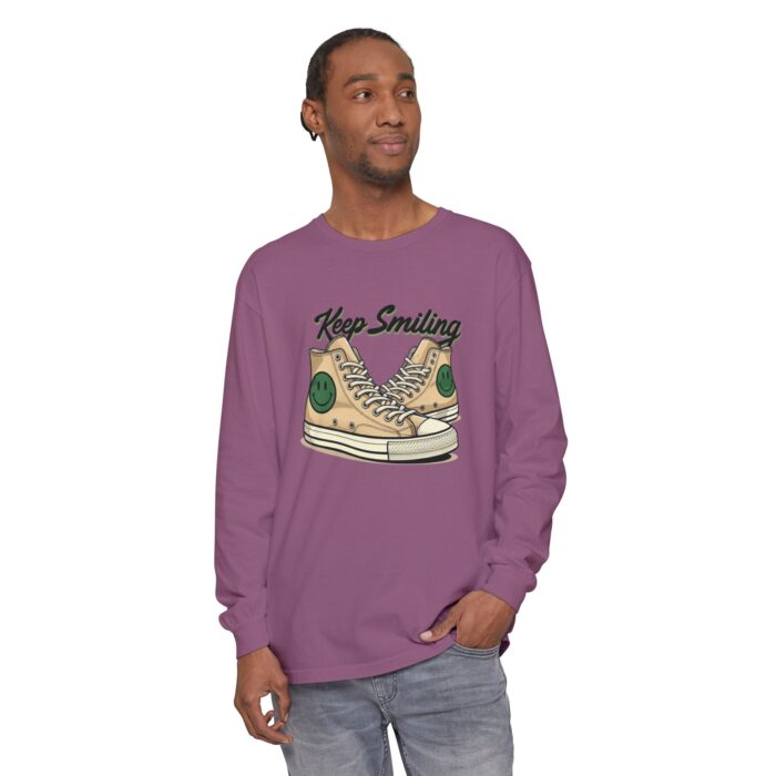 Copy of Keep smiling Unisex Garment-dyed Long Sleeve T-Shirt - Image 35