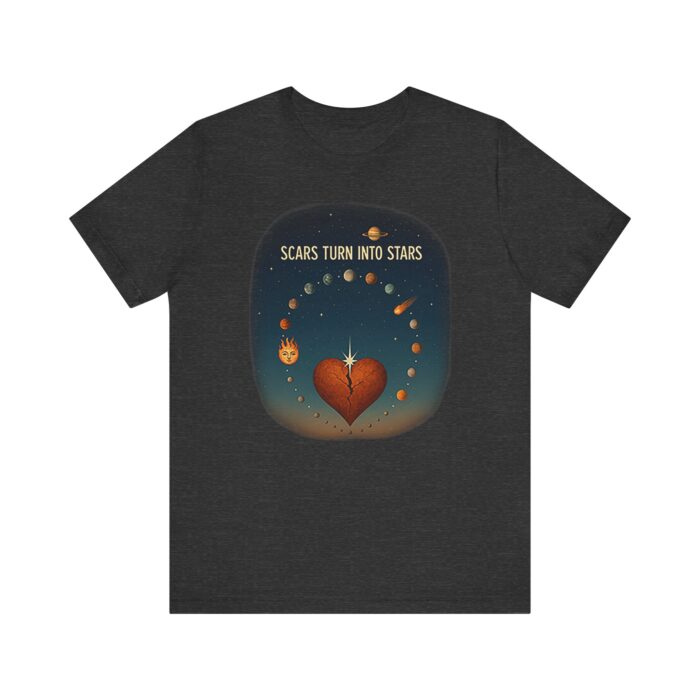 Scars Turn Into Stars Unisex Jersey Tee - Inspirational Meditation Shirt - Image 13