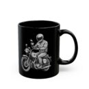 Motorcycle Rider with Coffee Black Mug (11oz, 15oz)