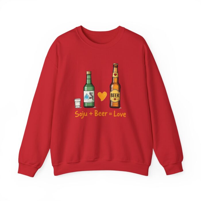 Soju + Beer = Love Unisex Heavy Blend™ Crewneck Sweatshirt - Image 53