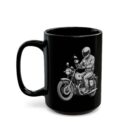 Motorcycle Rider with Coffee Black Mug (11oz, 15oz)