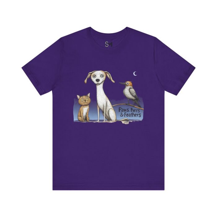 Paws purrs and feathers Unisex Jersey Short Sleeve Tee - Image 21