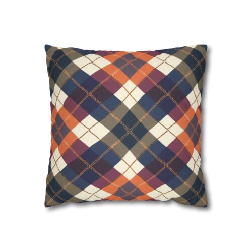 Warm Harvest Argyle Spun Polyester Square Pillowcase