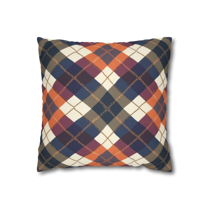 Warm Harvest Argyle Spun Polyester Square Pillowcase