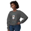 Quirky Owl's Message Unisex Lightweight Crewneck Sweatshirt