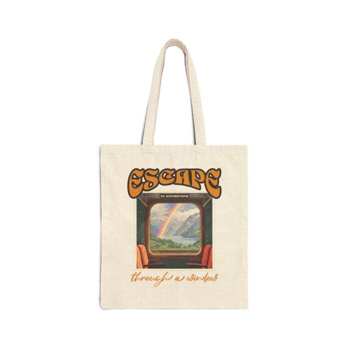 To wonderland Cotton Canvas Tote Bag - Image 2