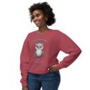 Quirky Owl's Message Unisex Lightweight Crewneck Sweatshirt