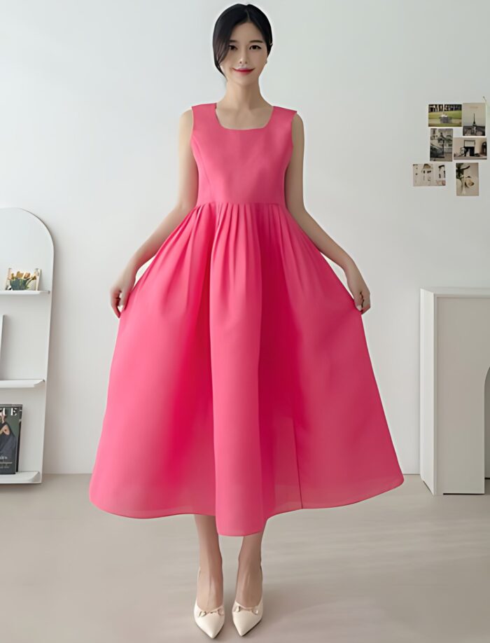 Minhanbok Women's Living Hanbok No.56 Brisa Women's One-Piece Improved Fusion Waist Skirt Dress - Image 3
