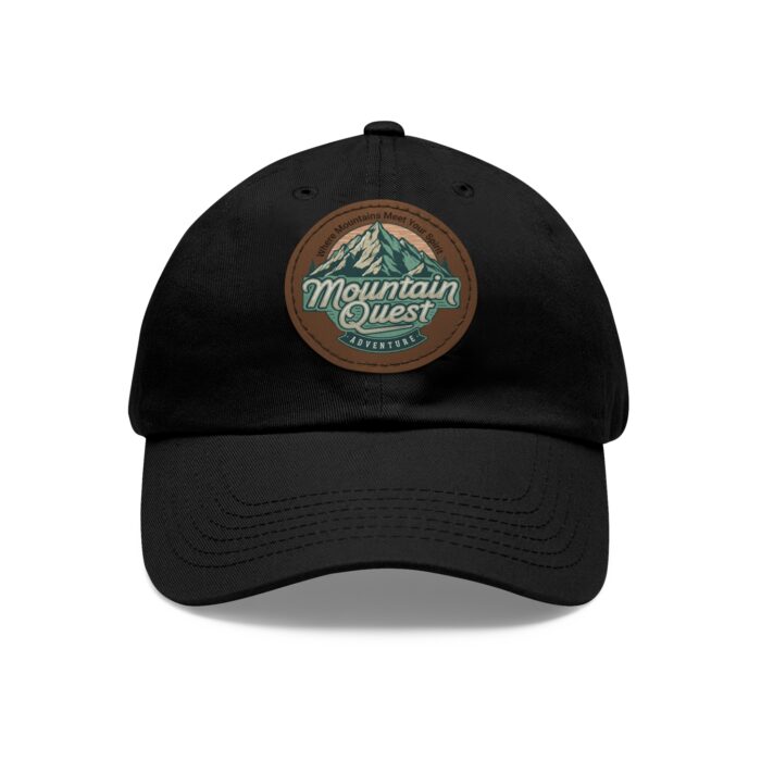 Where Mountains Meet Your Spirit Dad Hat with Leather Patch (Round) - Image 13