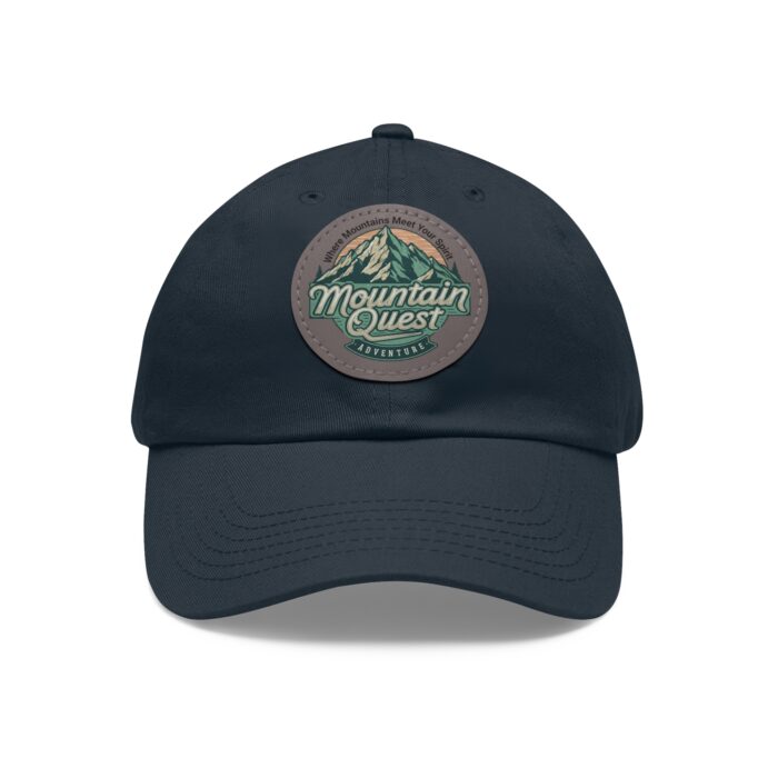 Where Mountains Meet Your Spirit Dad Hat with Leather Patch (Round) - Image 21