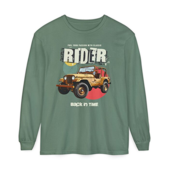 Rider Back in Time Unisex Garment-dyed Long Sleeve T-Shirt - Image 13