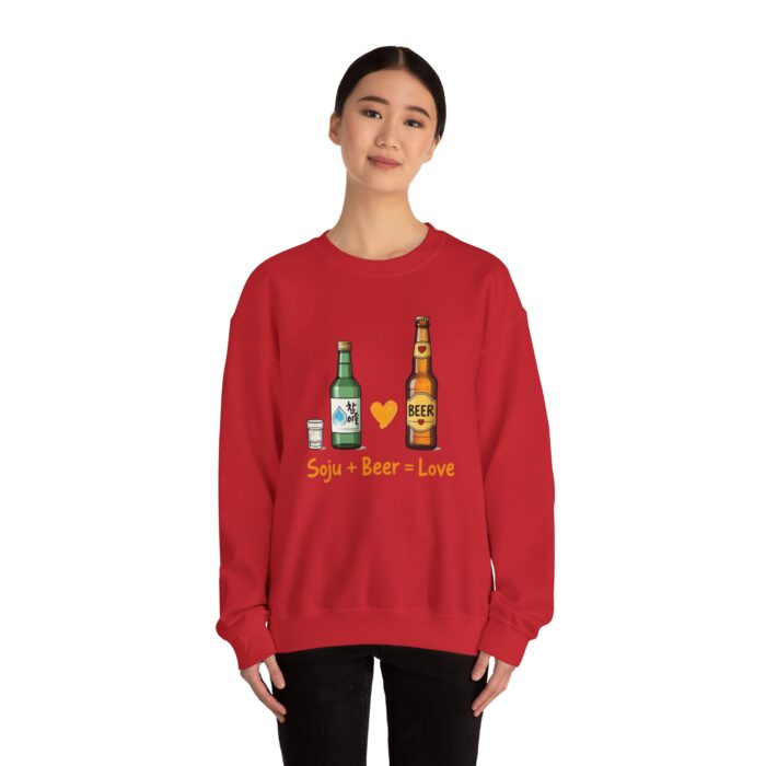 Soju + Beer = Love Unisex Heavy Blend™ Crewneck Sweatshirt - Image 56