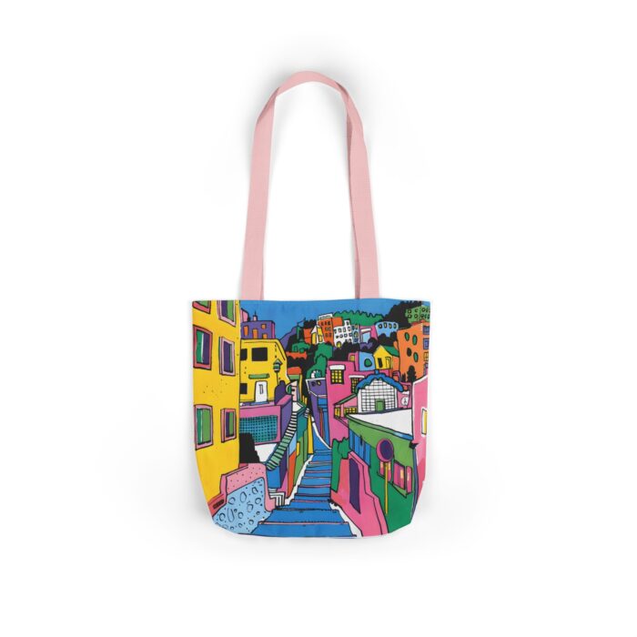 The hillside village in Korea Canvas Tote Bag, 5-Color Straps - Image 14