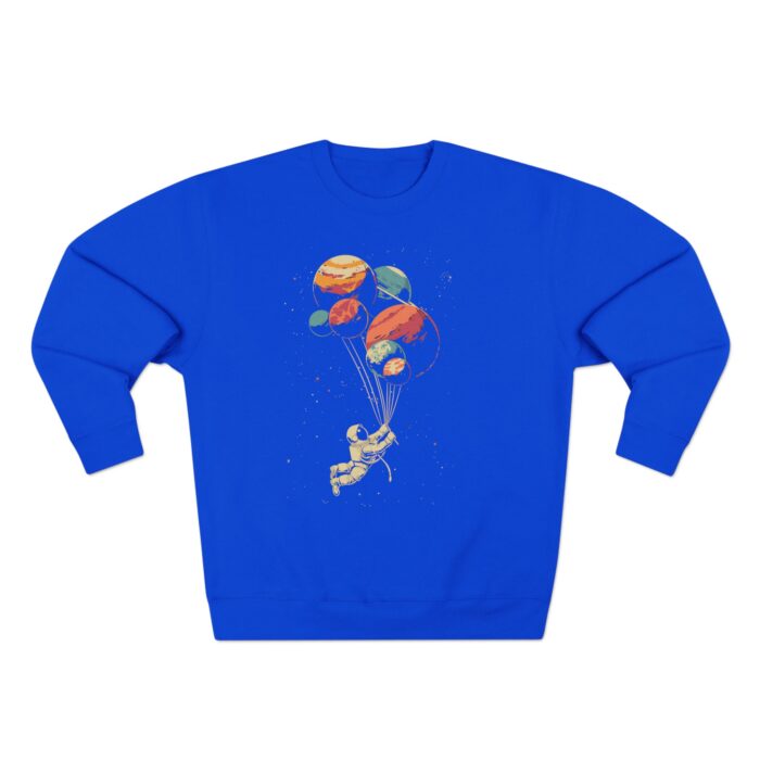 Astronaut and balloon at a Time Unisex Crewneck Sweatshirt - Image 9