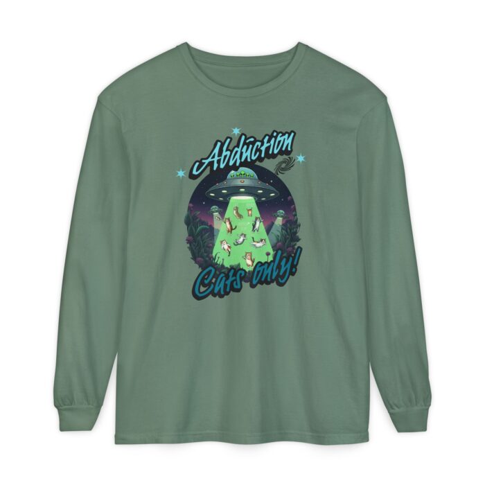 Abduction cats only! Unisex Garment-dyed Long Sleeve T-Shirt - Image 41