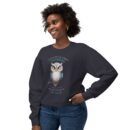 Quirky Owl's Message Unisex Lightweight Crewneck Sweatshirt