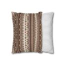 Warm Nordic Knit  Faux Suede Square Pillowcase