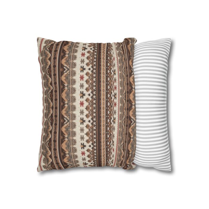 Warm Nordic Knit  Faux Suede Square Pillowcase - Image 4