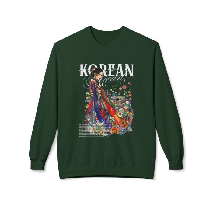 Korean heart Unisex Midweight Softstyle Fleece Crewneck Sweatshirt - Image 9