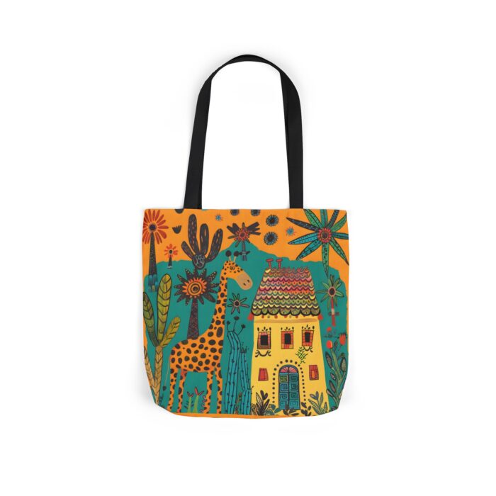 The giraffe that lives in my house Canvas Tote Bag, 5-Color Straps - Image 22