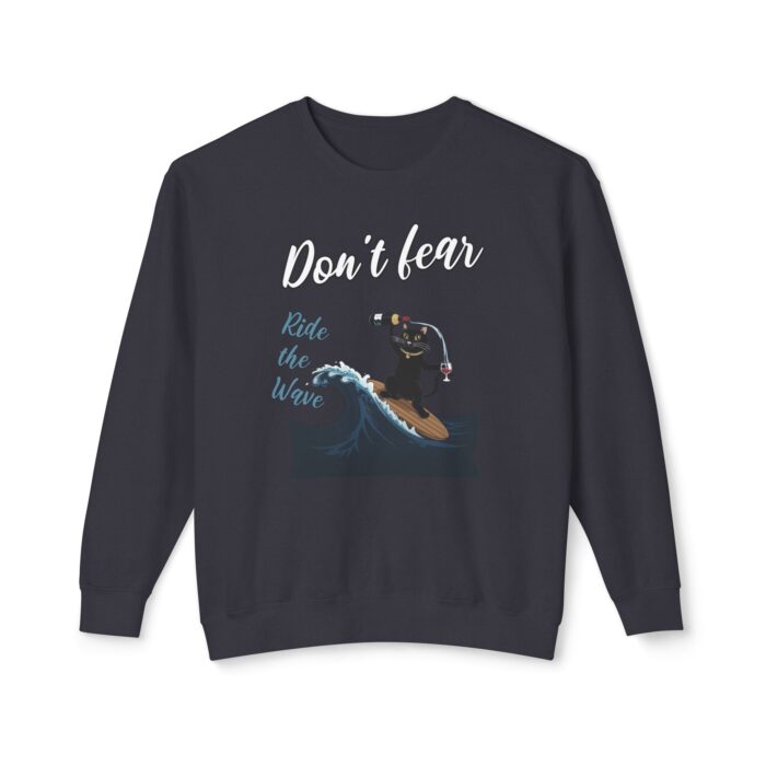 Ride with wave Unisex Lightweight Crewneck Sweatshirt - Image 21