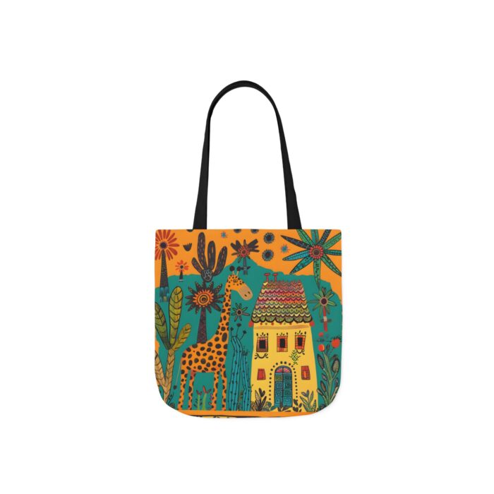 The giraffe that lives in my house Canvas Tote Bag, 5-Color Straps - Image 5
