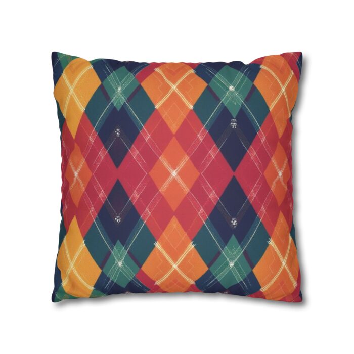 Festive Firelight Plaid Faux Suede Square Pillowcase - Image 11