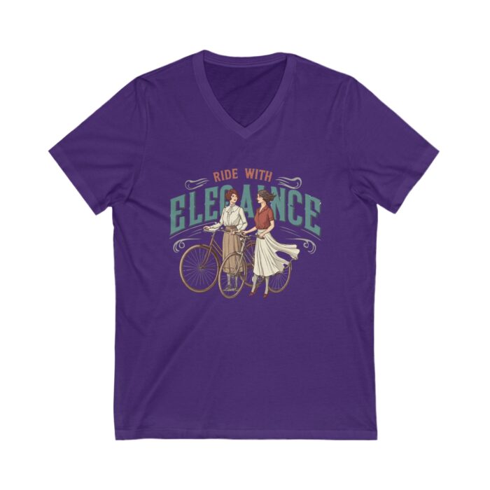 Ride with elegance Unisex Jersey Short Sleeve V-Neck Tee - Image 13