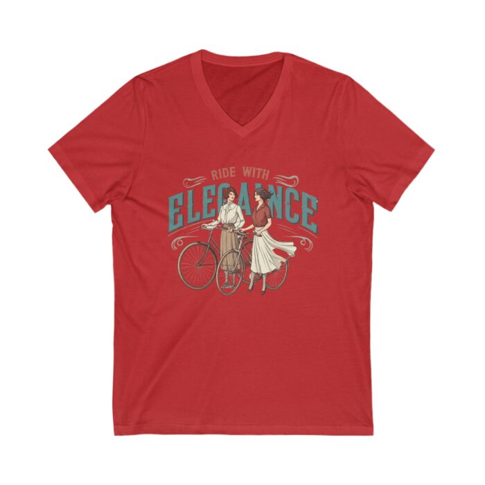 Ride with elegance Unisex Jersey Short Sleeve V-Neck Tee - Image 15
