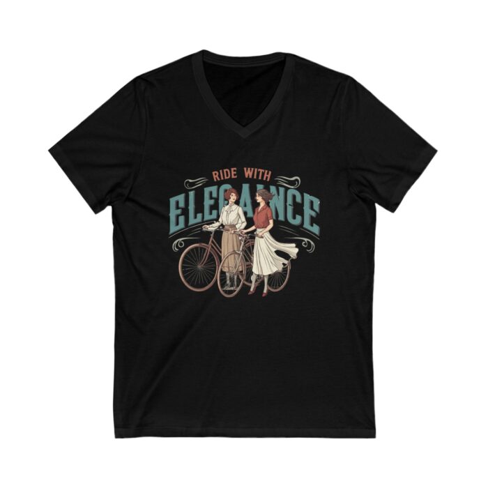 Ride with elegance Unisex Jersey Short Sleeve V-Neck Tee - Image 5