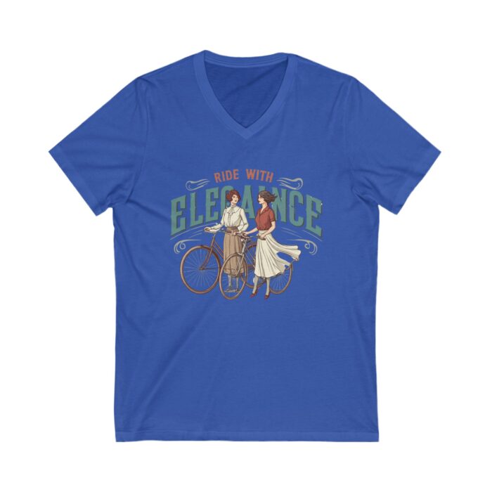 Ride with elegance Unisex Jersey Short Sleeve V-Neck Tee - Image 9