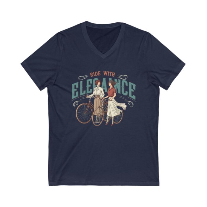 Ride with elegance Unisex Jersey Short Sleeve V-Neck Tee - Image 11