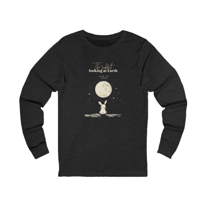The rabbit looking at Earth from the moon Unisex Jersey Long Sleeve Tee - Image 5