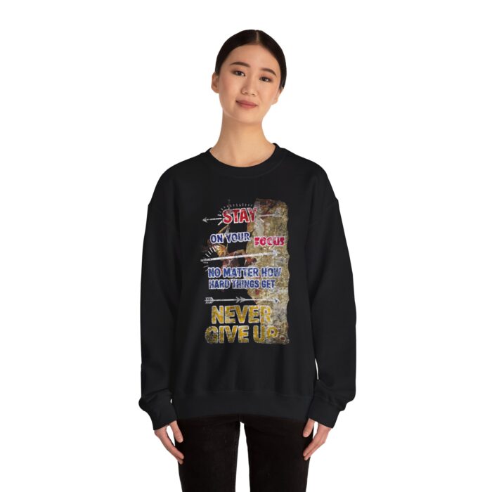 Never give up Unisex Heavy Blend™ Crewneck Sweatshirt - Image 4