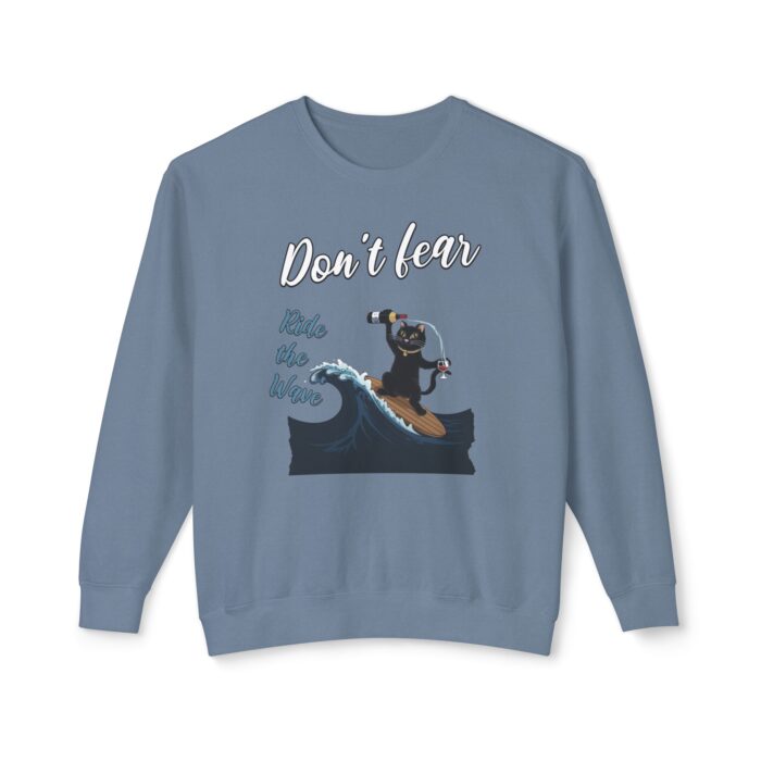 Ride with wave Unisex Lightweight Crewneck Sweatshirt - Image 17