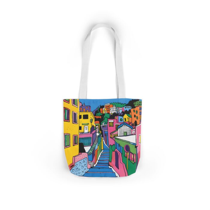 The hillside village in Korea Canvas Tote Bag, 5-Color Straps - Image 18