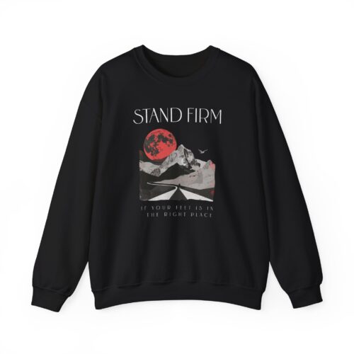 "meta_description": "Experience ultimate comfort with the Stand firm Unisex Sweatshirt, featuring a durable ribbed collar.",