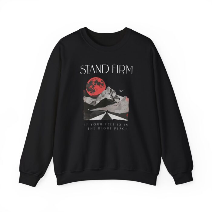 "meta_description": "Experience ultimate comfort with the Stand firm Unisex Sweatshirt, featuring a durable ribbed collar.",