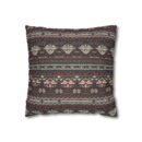 Nordic Knit Pattern Faux Suede Square Pillowcase