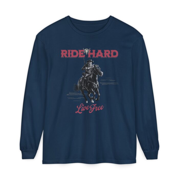 Ride hard Unisex Garment-dyed Long Sleeve T-Shirt - Image 21