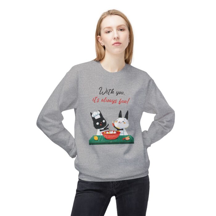 With you it's always fun Unisex Midweight Softstyle Fleece Crewneck Sweatshirt - Image 7