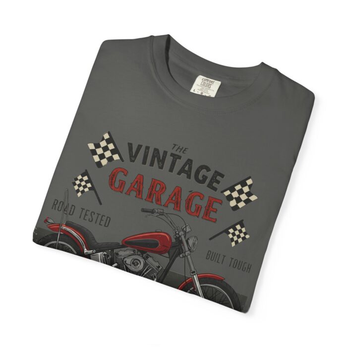 Vintage Garage Motorcycle T-Shirt - Road Tested & Built Tough for Bikers - Image 7