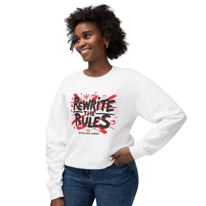 Rewrite the Rules Unisex Lightweight Crewneck Sweatshirt - Image 3