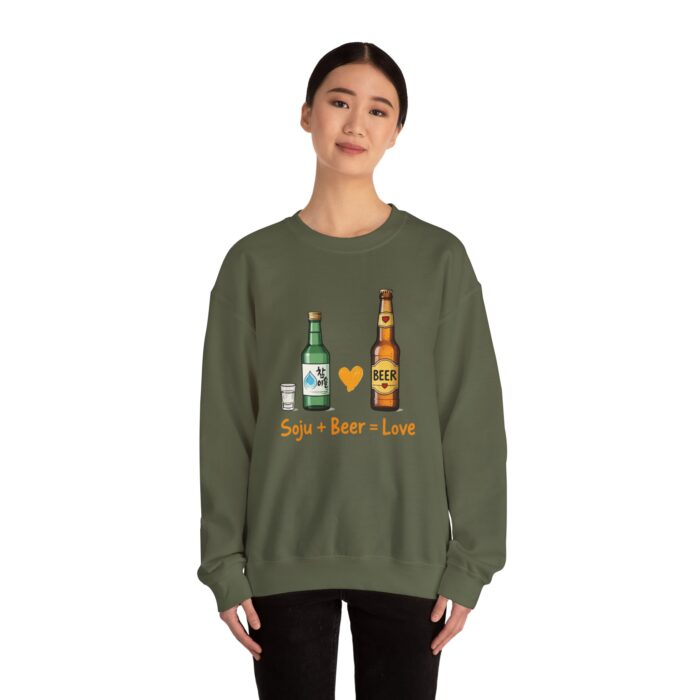 Soju + Beer = Love Unisex Heavy Blend™ Crewneck Sweatshirt - Image 24