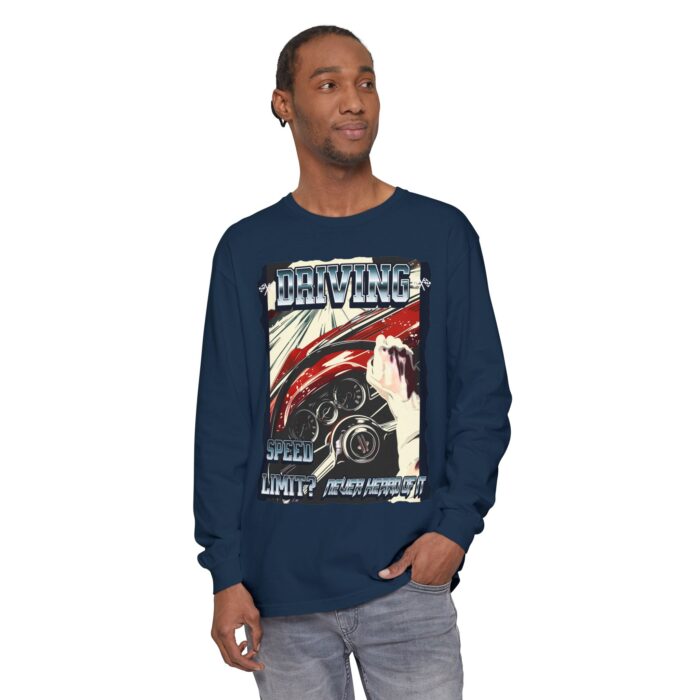 Driving Unisex Garment-dyed Long Sleeve T-Shirt - Image 7