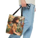 Girl and Flower Shop Tote Bag (AOP)