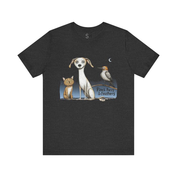 Paws purrs and feathers Unisex Jersey Short Sleeve Tee - Image 5